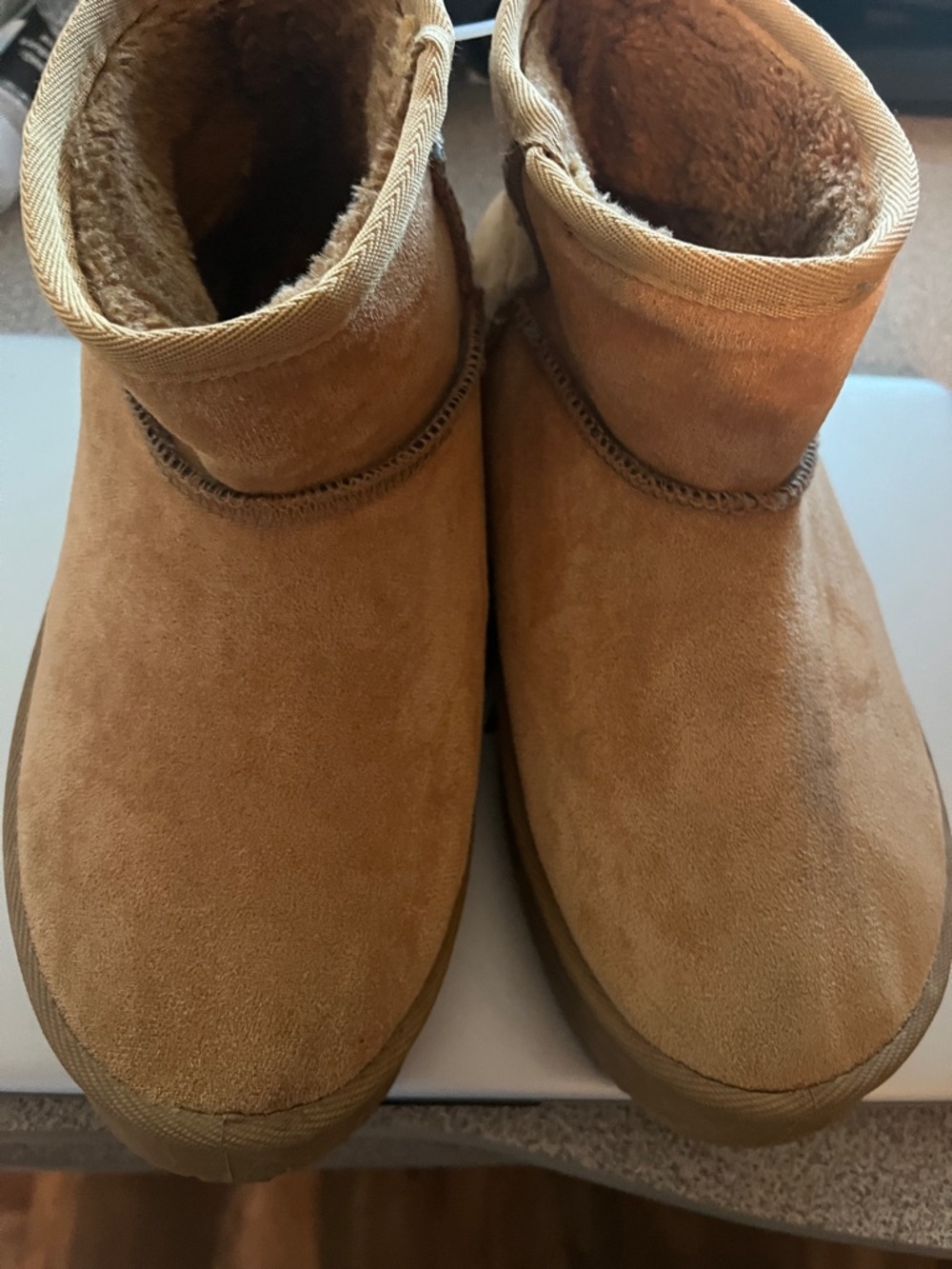 Cozy Suede Ankle Booties in Chestnut Brown